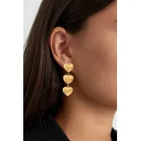 Stack of hearts oorbellen - goud