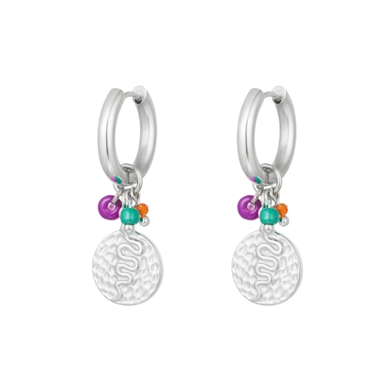 Snake oorbellen zilver