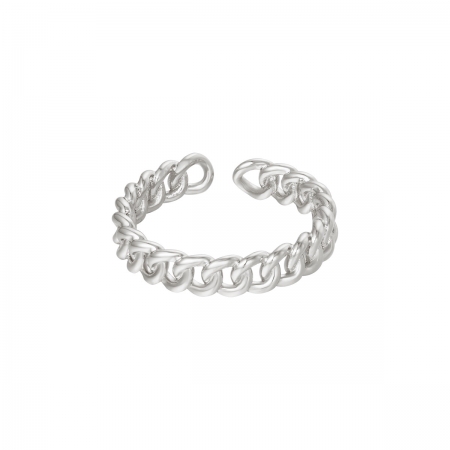 Chained ring zilver