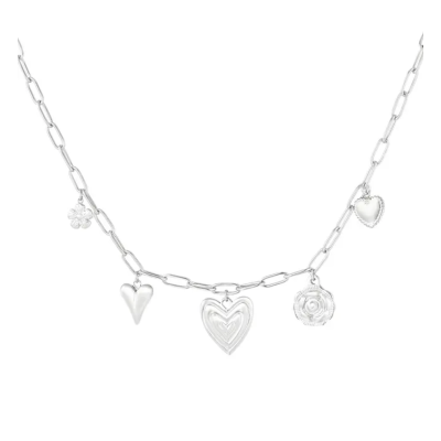 Heartfelt Charms Ketting - Zilver 