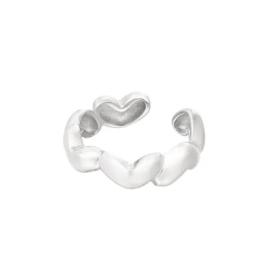 Hearts Around Ring - Zilver