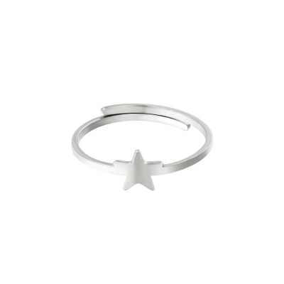 Verstelbare ring ster zilver Verstelbare ring ster zilver