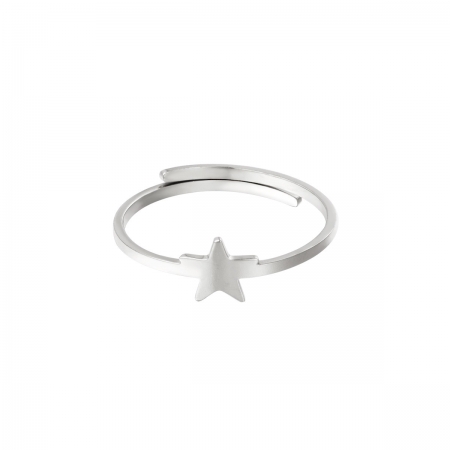 Verstelbare ring ster zilver