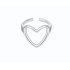 Verstelbare ring hart - zilver Stainless Steel One size