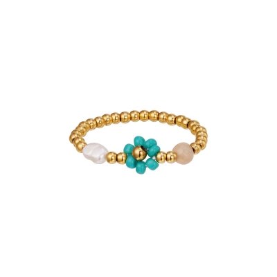 Flower ring blauw