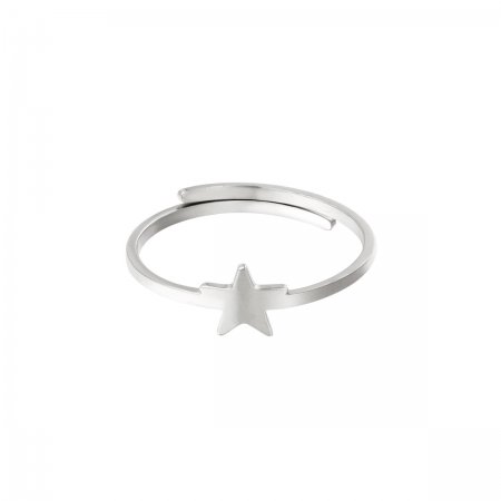 Verstelbare ring ster zilver