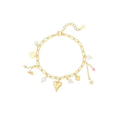 Bedelarmband amore color - goud