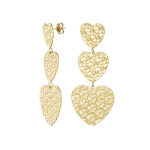 Triple heart oorbel - goud