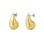 Roestvrij Stalen Hart Vintage Oorknopje - Goud