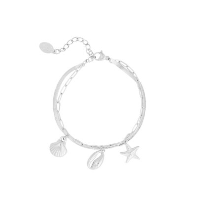 Armband met zeebedels - zilver