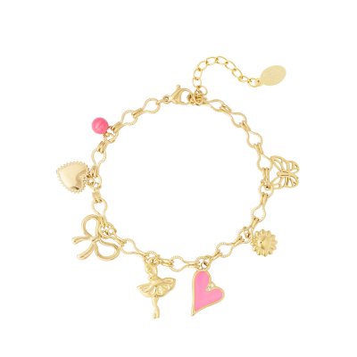 Bedelarmband dancing life - goud